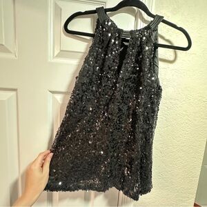 Elie Tahari Black Sequin Blouse